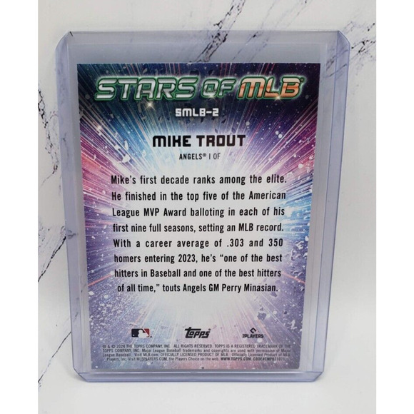 2024 Topps Series 1 Stars of MLB Mike Trout Los Angeles Angels #SMLB-2 - Picture 2 of 4